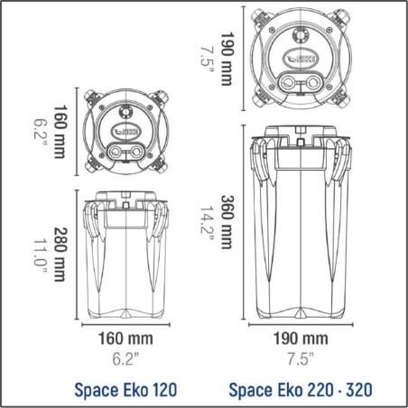 Sicce Space Eko+ - Filtro Esterno per Acquari