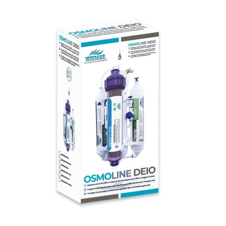 Whimar OsmoLine Deio 75GPD 275 L/g - Impianto in linea con membrana Vontron, flush-valve e post-filtro deionizzante