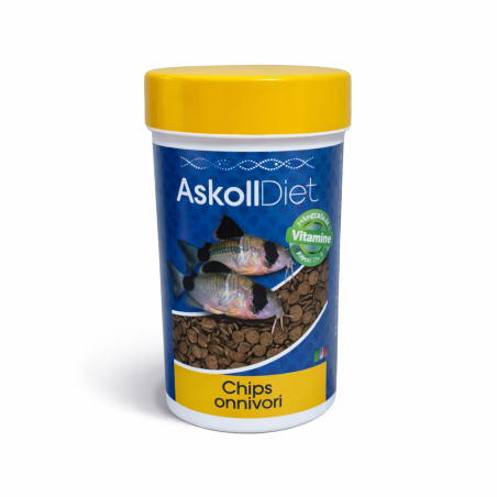 Askoll Diet Chips Onnivori 100ml/50gr - Alimento completo per pesci da fondo a dieta onnivora
