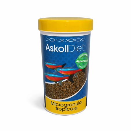 Askoll Diet Microgranulo Tropicale - Alimento completo per tutti i pesci tropicali ornamentali di acqua dolce e marina