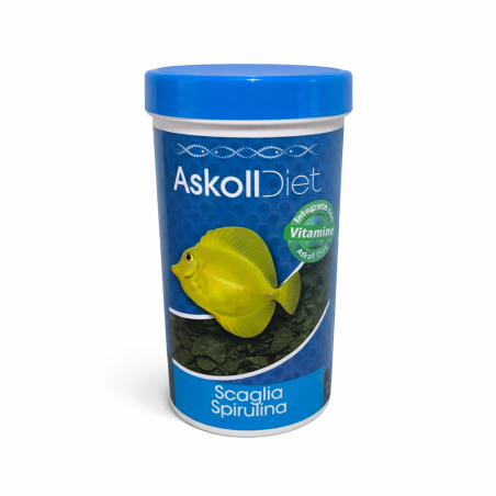 Askoll Diet Scaglia Spirulina - Alimento completo per tutti i pesci ornamentali di acqua marina