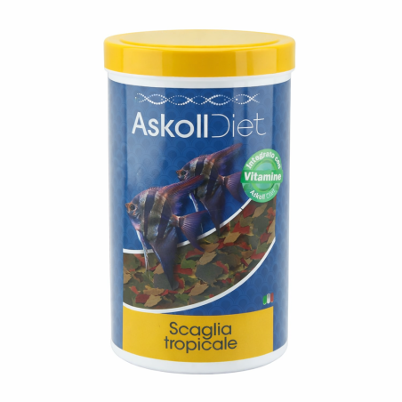 Askoll Diet Scaglia Tropicale - Alimento completo per tutti i pesci ornamentali di acqua dolce