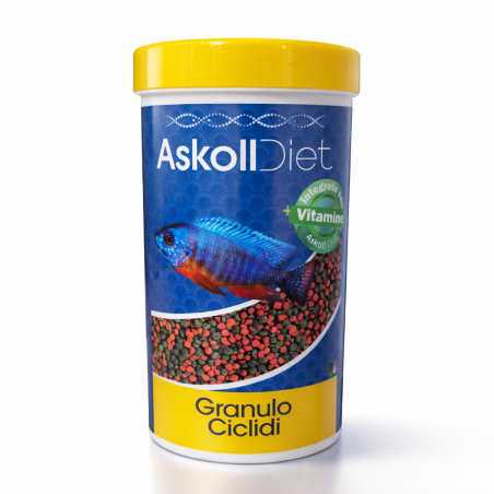 Askoll Diet Granulo Ciclidi - alimento completo per Ciclidi di piccole e medie dimensioni.