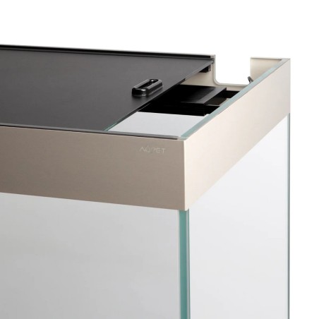 Aqpet Riverium Plus 90x50x55h 240L colore Bianco - Acquario Completo con Mobile, LED RGB e Filtro Esterno