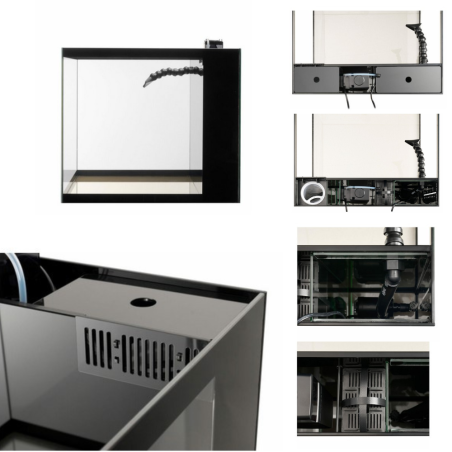 Aquael Set Glossy Marine 60 Nero - acquario 170L cm60x58x50h completo di supporto e skimmer
