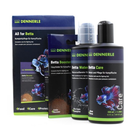Dennerle All for Betta - Kit di mangimi e condizionatori per Betta