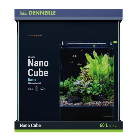 Dennerle Nano Cube Basic 60L - Mini acquario panoramico cm38x38x43h con filtro e LED