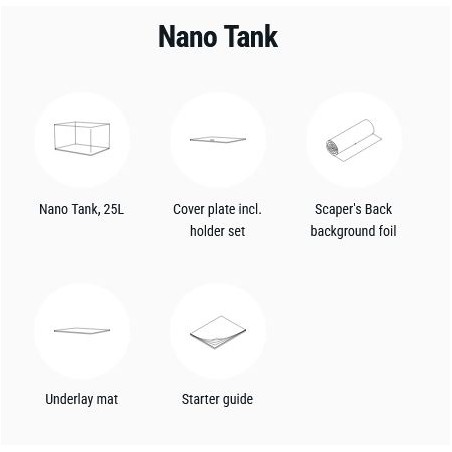 Dennerle Nano Tank 25L - acquario con vetro panoramico cm36x28x25h