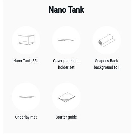 Dennerle Nano Tank 35L - acquario con vetro panoramico cm40x32x28h