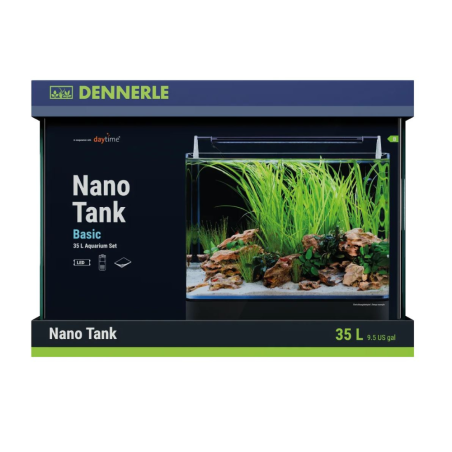 Dennerle Nano Tank Basic 35L - acquario con vetro panoramico cm40x32x28h con filtro e LED