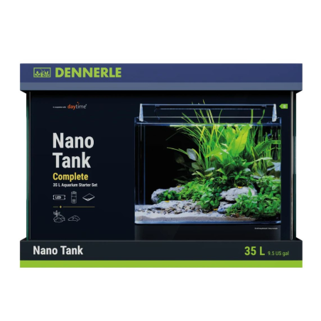 Dennerle Nano Tank Complete 35L - acquario con vetro panoramico cm40x32x28h con filtro, LED e substrato