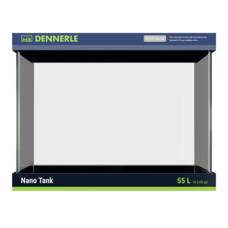 Dennerle Nano Tank White Glass 55L - acquario con vetro panoramico extrachiaro cm45x36x34h