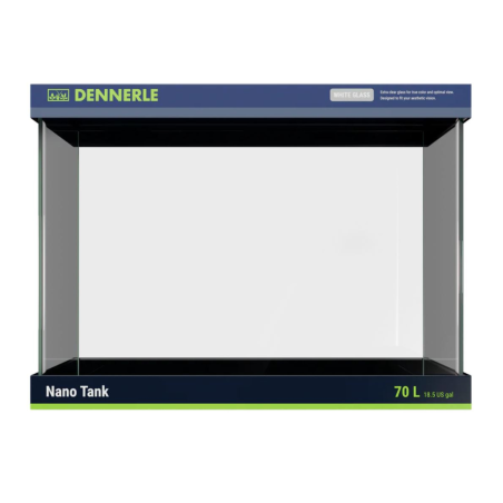 Dennerle Nano Tank White Glass 70L - acquario con vetro panoramico extrachiaro cm50x39x36h