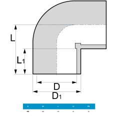 PVC Gomito 90° FF ad incollaggio - Diametro 110 2