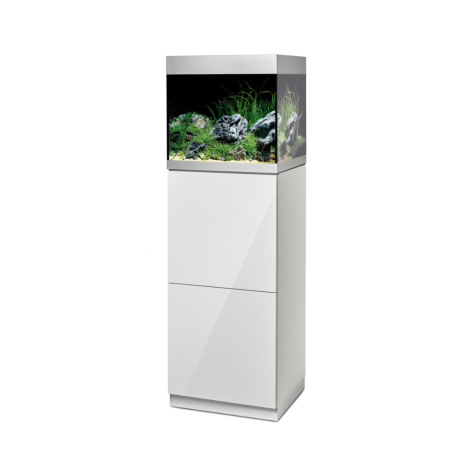 Oase HighLine Optiwhite 125 Bianco - acquario 125L cm50x50x50h in extrachiaro completo di supporto