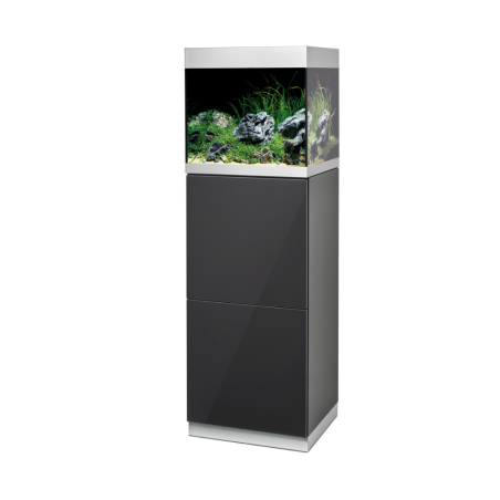 Oase HighLine Optiwhite 125 Antracite - acquario 125L cm50x50x50h in extrachiaro completo di supporto