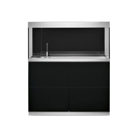 Oase HighLine Optiwhite 300 Nero - acquario 302L cm115x50x56h in extrachiaro completo di supporto