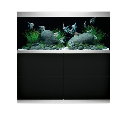 Oase HighLine Optiwhite 400 Nero - acquario 413L cm140x50x63h in extrachiaro completo di supporto