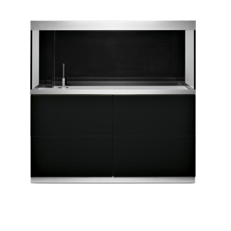 Oase HighLine Optiwhite 400 Nero - acquario 413L cm140x50x63h in extrachiaro completo di supporto