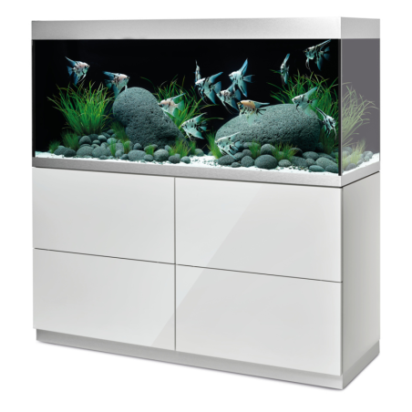 Oase HighLine Optiwhite 400 Bianco - acquario 413L cm140x50x63h in extrachiaro completo di supporto