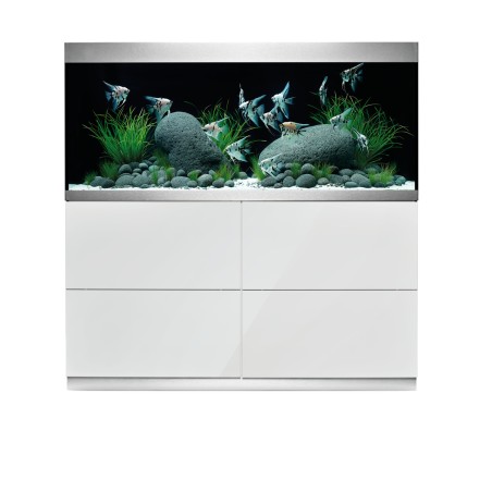 Oase HighLine Optiwhite 400 Bianco - acquario 413L cm140x50x63h in extrachiaro completo di supporto