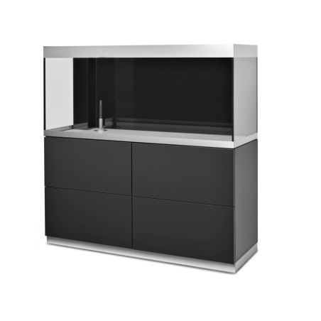 Oase HighLine Optiwhite 400 Antracite - acquario 413L cm140x50x63h in extrachiaro completo di supporto