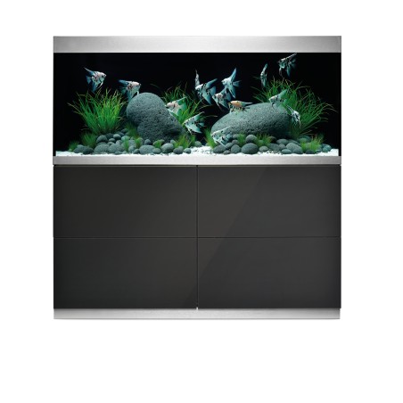 Oase HighLine Optiwhite 400 Antracite - acquario 413L cm140x50x63h in extrachiaro completo di supporto