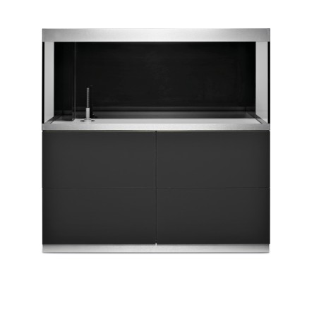 Oase HighLine Optiwhite 400 Antracite - acquario 413L cm140x50x63h in extrachiaro completo di supporto