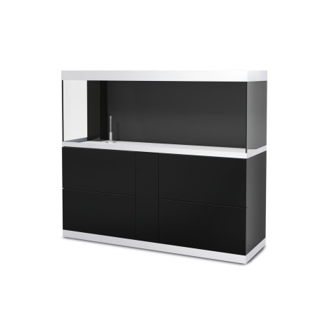 Oase HighLine Optiwhite 600 Nero - acquario 580L cm160×60×65h in extrachiaro completo di supporto