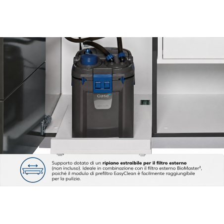 Oase HighLine Optiwhite 600 Antracite - acquario 580L cm160×60×65h in extrachiaro completo di supporto