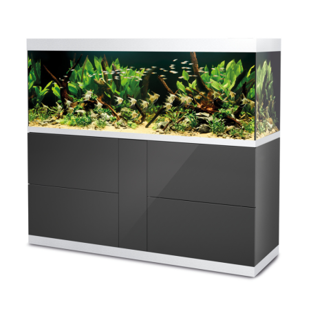 Oase HighLine Optiwhite 600 Antracite - acquario 580L cm160×60×65h in extrachiaro completo di supporto