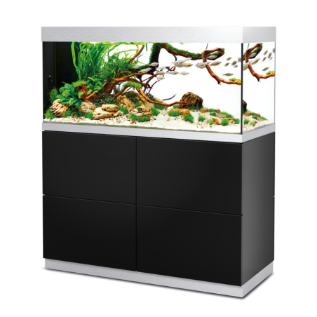 Oase HighLine Room Divider Optiwhite 300 Nero - acquario 302L cm115x50x56h in extrachiaro completo di supporto