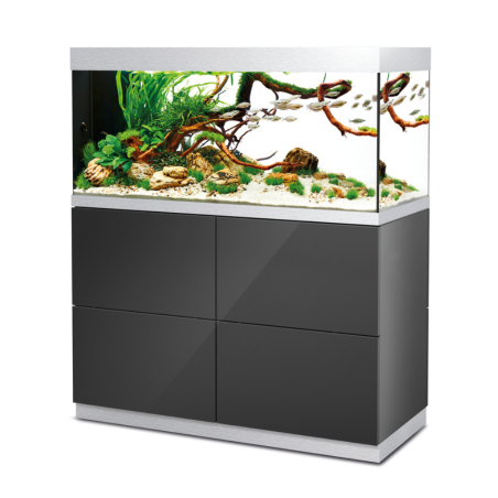 Oase HighLine Room Divider Optiwhite 300 Antracite - acquario 302L cm115x50x56h in extrachiaro completo di supporto