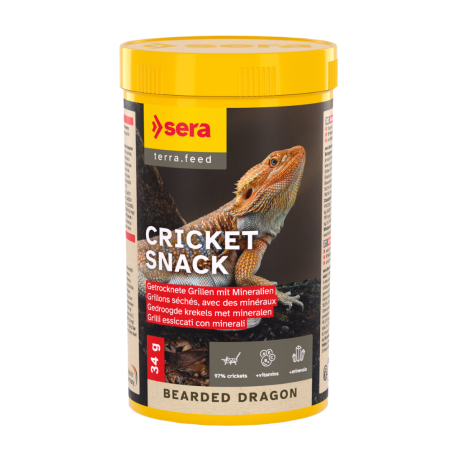 Sera Bearded Dragon Cricket Snack 250ml/34g - grilli essiccati per draghi barbuti