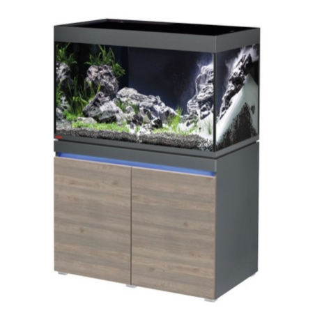 EHEIM incpiria 330 lt - acquario con mobile graphit/rustic oak 100x60x65h