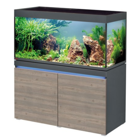 EHEIM incpiria 430 lt - acquario con mobile graphit/rustic oak 130x60x65h