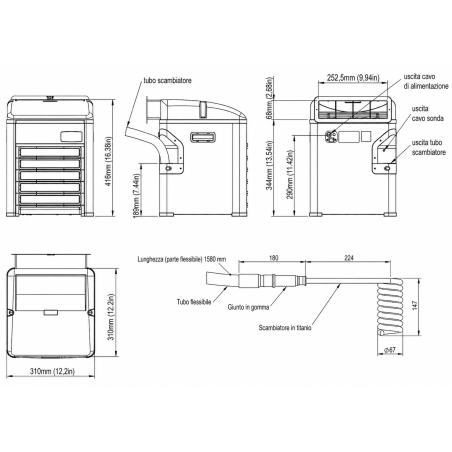 Teco Drop-in DI500 R290 - refrigeratore con scambiatore in titanio interno per acquari fino a 500L