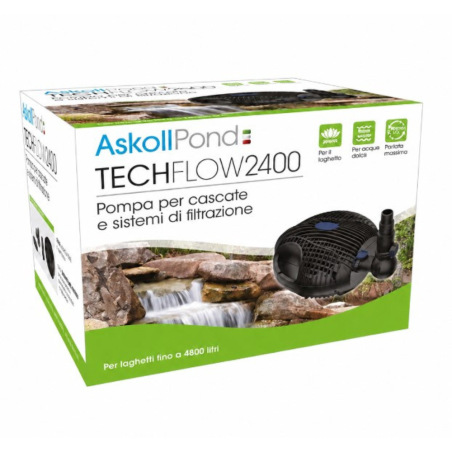 Askoll Pond Tech Flow 2400 - Pompa per Laghetto - portata 2400L/h - prevalenza 1,81 mt