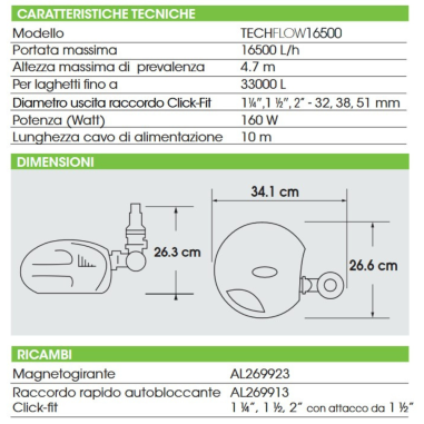 Askoll Pond Tech Flow 16500 - Pompa per...