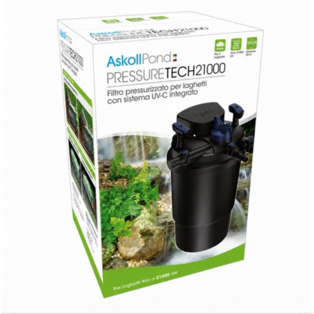 Askoll Pond Pressure Tech 21000 - Filtro Pressurizzato per Laghetti con Sistema UV-C Integrato