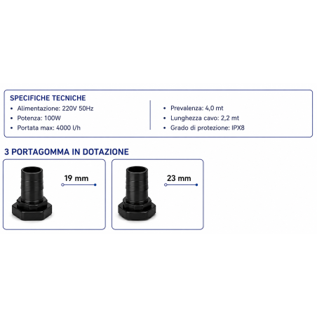 Resun SP-9500S - pompa con galleggiante per laghetti 4000 L/h 100w