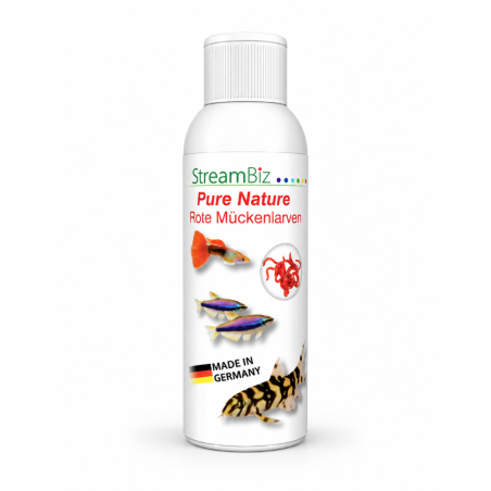 Streambiz Pure Nature Rote Muckenlarven 100ml - Chironomus rosso naturale per pesci tropicali