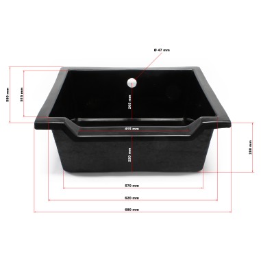 SunSun Vasca forata per cascata 75L - per...