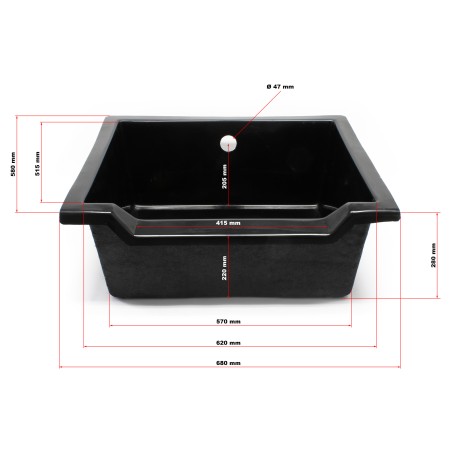 SunSun Vasca forata per cascata 75L - per ruscelli o cascate in laghetti ornamentali
