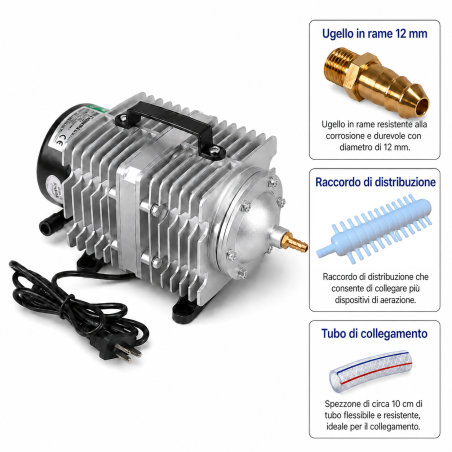 Hailea ACO-500 - aeratore elettromagnetico a pistone 275 L/min 500w