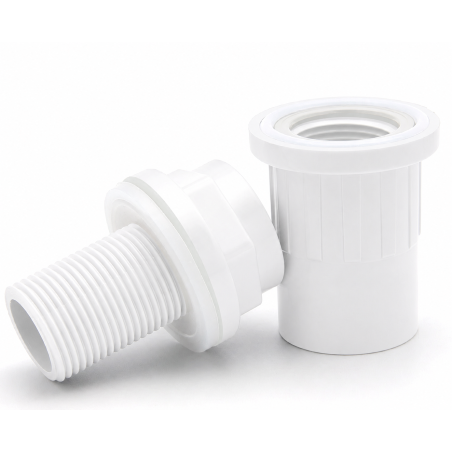 Aquariumline Attacco Serbatoio Bulkhead colore bianco ad incollaggio Ø32mm