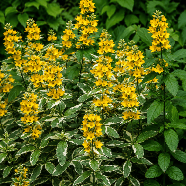 Lysimachia punctata 'Alexander' (Variegated Yellow Loosestrife)