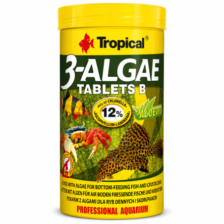 Tropical 3-Algae Tablets B 250ml/830pz - compresse affondanti ad alto contenuto di alghe