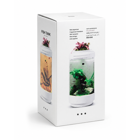 MicMol Aqua Pod 4 – Mini acquario da tavolo 4,3 litri con filtro e illuminazione LED