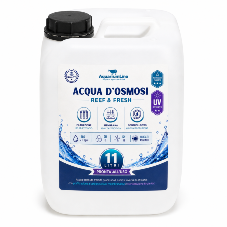Aquariumline Acqua d’Osmosi Reef & Fresh 11 Litri – acqua osmotica per acquari marini e d' acqua dolce